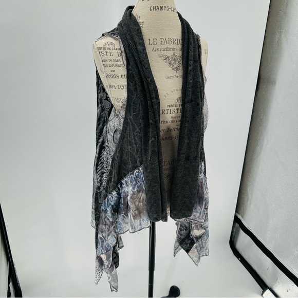 Fleur de Lis Flowy Sheer Kimono Cardigan Size small legenlok - Picture 2 of 6